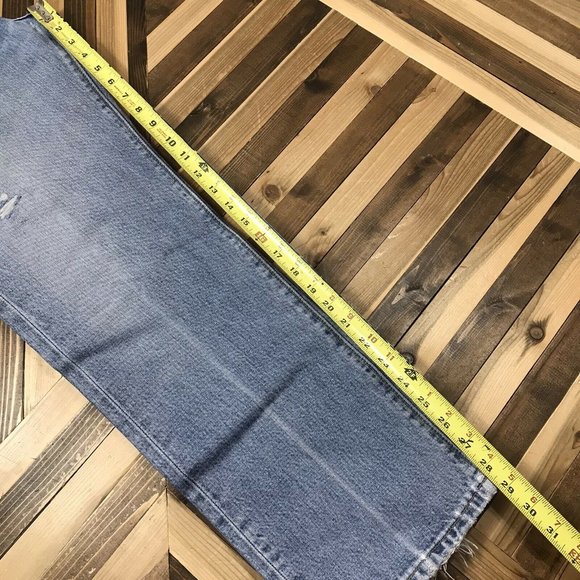 Vtg Levis 501 Button Fly Fade Blue Denim Jeans Mens Tag 33x30 Distressed (30x29) - Picture 7 of 10